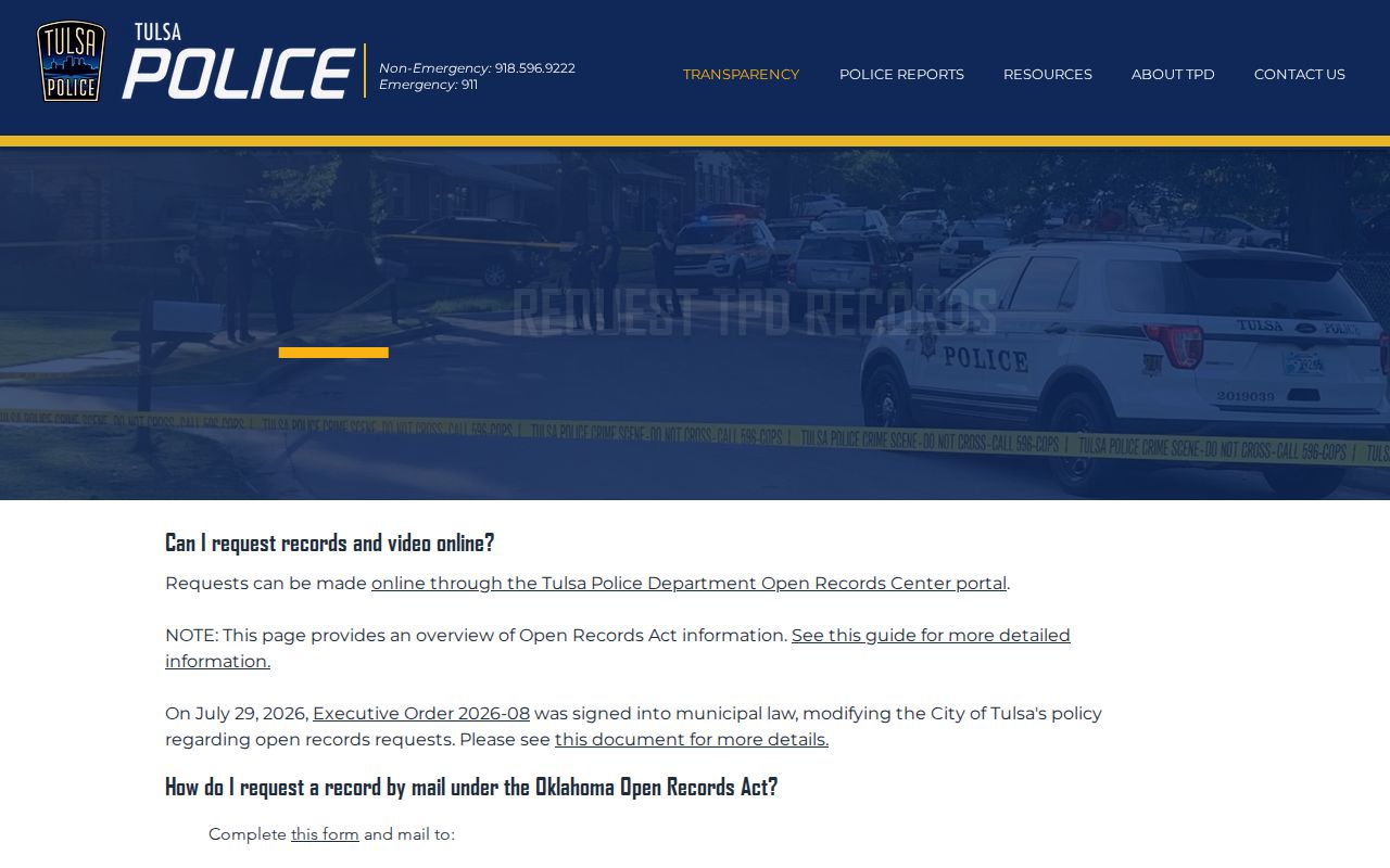 Tulsa warrant records police records route