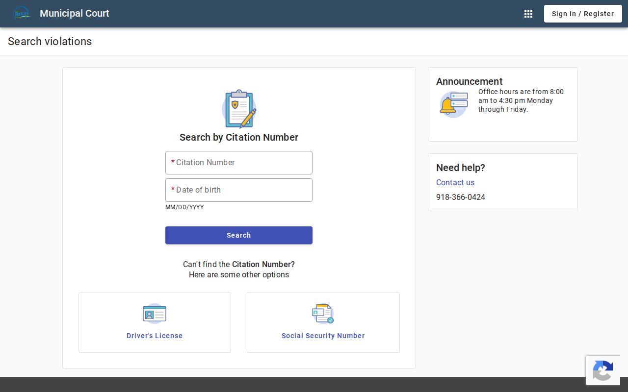 Bixby warrant records online citation search